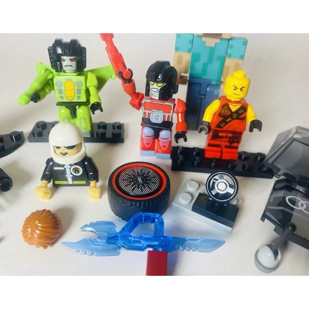 Toy Lot LEGO Kre-o Minifigures Torsos Heads Weapon Steelers Audi Transformers - Picture 8 of 12